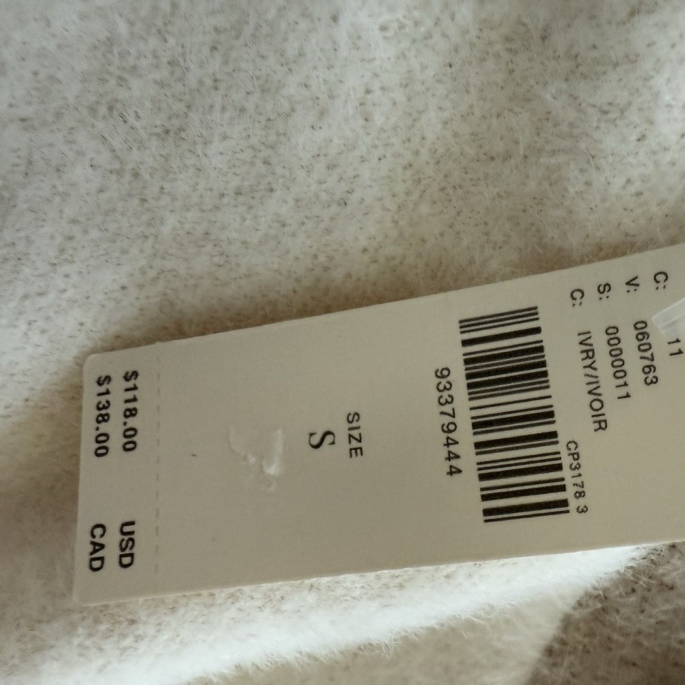 Maeve Cozy Ringer Sweatshirt Women S Ivory Beige Trim $118 New with tags - Picture 7 of 10